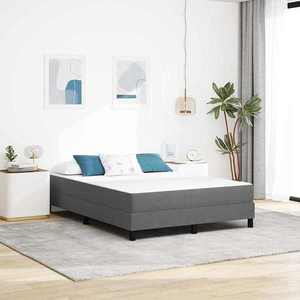 vidaXL Saltea de pat cu saltea Gri deschis 140 x 190 cm țesătură imagine