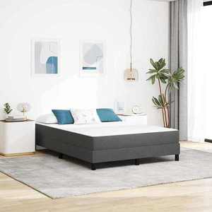 vidaXL Saltea de pat cu saltea Gri 140 x 190 cm țesătură imagine