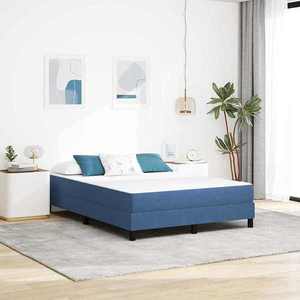 vidaXL Saltea de pat cu saltea albastru 140 x 190 cm țesătură imagine