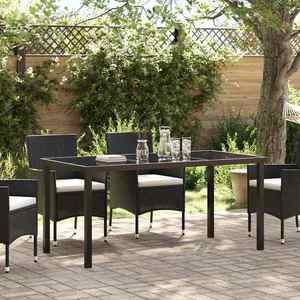vidaXL Masă de Grădină Negru 160 x 80 x 73 cm Lemn masiv de tec imagine