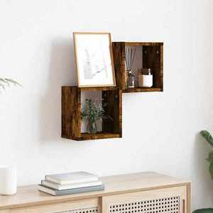 vidaXL Șemele de perete 2 pcs Maro 26 x 15 x 26 cm Lemn compozit imagine