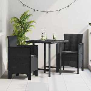 vidaXL Scaun pentru Grădină 2 pcs Antracit Dimensiune: 53 x 49 x 85 cm imagine