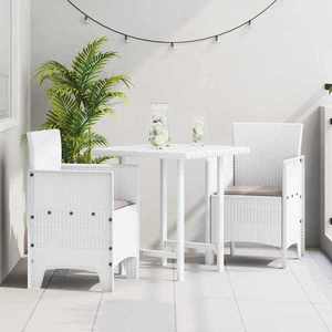 vidaXL Scaun pentru Grădină 2 pcs Alb Dimensiune: 53 x 49 x 85 cm PP imagine