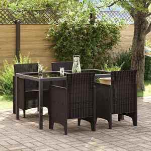 vidaXL Scaun pentru Grădină 4 pcs Maro Dimensiune: 53 x 49 x 85 cm PP imagine