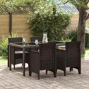 vidaXL Scaun pentru Grădină 4 pcs Maro Dimensiune: 53 x 49 x 85 cm PP imagine