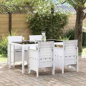 vidaXL Scaun pentru Grădină 4 pcs Alb Dimensiune: 53 x 49 x 85 cm PP imagine