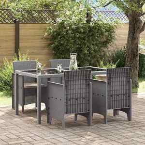 vidaXL Scaun pentru Grădină 4 pcs Gri deschis imagine