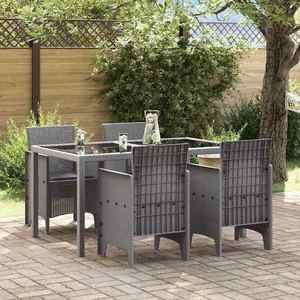 vidaXL Scaun pentru Grădină 4 pcs Gri deschis imagine