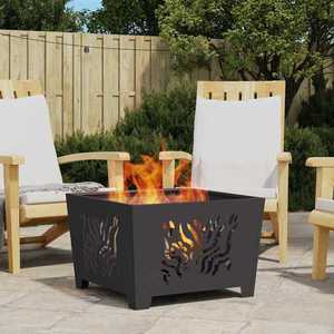 vidaXL Cuptor de foc Negru 60 x 60 x 40 cm Oțel laminat la rece imagine