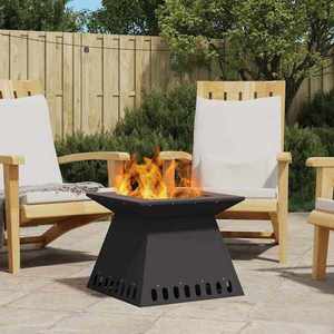 vidaXL Cuptor de foc Negru 48 x 48 x 40 cm Oțel laminat la rece imagine