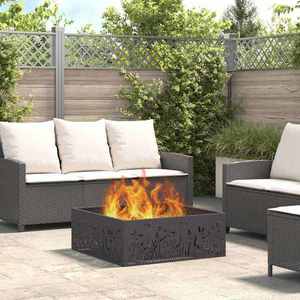vidaXL Cuptor de foc Negru 80 x 80 x 30 cm Oțel laminat la rece imagine