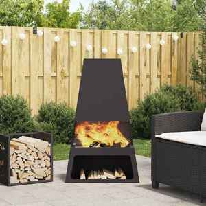 vidaXL Cuptor de foc Negru 60 x 35 x 100 cm Oțel laminat la rece imagine