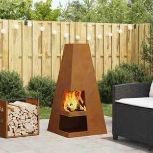 vidaXL Cuptor de foc Maro 50 x 50 x 100 cm imagine