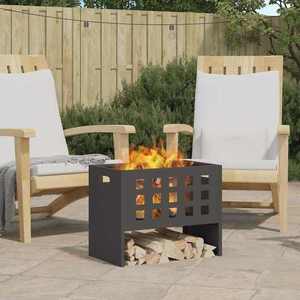 vidaXL Cuptor de foc Negru 50 x 30 x 40 cm Oțel laminat la rece imagine