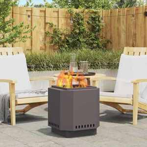 vidaXL Cuptor de foc Negru 48 x 48 x 51 cm Oțel laminat la rece imagine