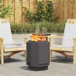 vidaXL Cuptor de foc Negru 38 x 38 x 51 cm Oțel laminat la rece imagine