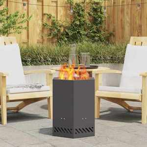 vidaXL Cuptor de foc Negru 38 x 38 x 51 cm Oțel laminat la rece imagine