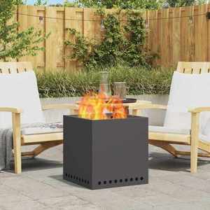 vidaXL Cuptor de foc Negru 48 x 48 x 50 cm Oțel laminat la rece imagine
