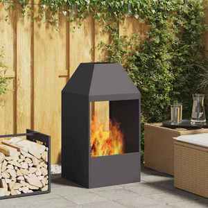vidaXL Cuptor de foc Negru 50 x 50 x 100 cm Oțel laminat la rece imagine