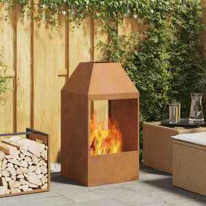 vidaXL Cuptor de foc Maro 50 x 50 x 100 cm imagine