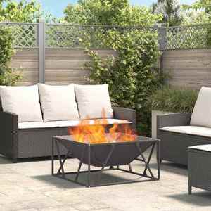 vidaXL Cuptor de foc Negru 80 x 80 x 40 cm Oțel laminat la rece imagine