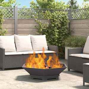 vidaXL Cuptor de foc Negru 100 x 100 x 28 cm Oțel laminat la rece imagine