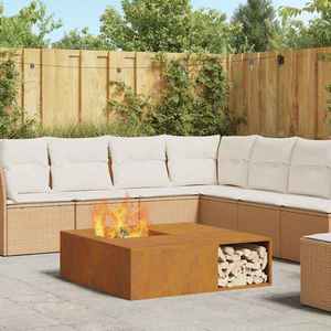 vidaXL Cuptor de foc Maro 100 x 100 x 30 cm imagine