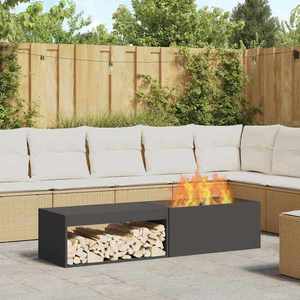 vidaXL Cuptor de foc Negru 160 x 45 x 35 cm Oțel laminat la rece imagine