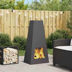 vidaXL Cuptor de foc Negru 50 x 35 x 100 cm Oțel laminat la rece imagine