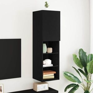 vidaXL Cabinet TV Negru 30.5 x 30 x 102 cm Lemn compozit imagine