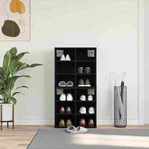 vidaXL Dulap pentru pantofi 2 pcs Stejar negru 52 x 30 x 50.5 cm imagine