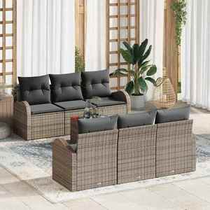 vidaXL Set de canapele pentru grădină 7 pcs Gri imagine