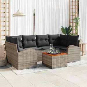 vidaXL Set de canapele pentru grădină 7 pcs Gri imagine