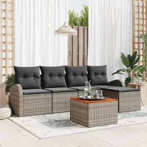 vidaXL Set de canapele pentru grădină 6 pcs Gri imagine