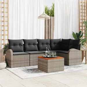 vidaXL Set de canapele pentru grădină 6 pcs Gri imagine