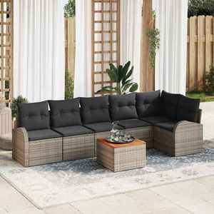 vidaXL Set de canapele pentru grădină 7 pcs Gri imagine