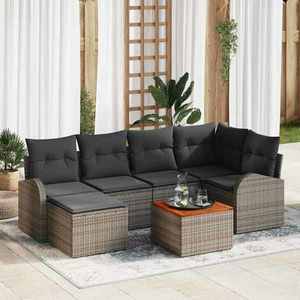vidaXL Set de canapele pentru grădină 7 pcs Gri imagine