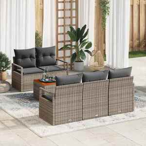 vidaXL Set de canapele pentru grădină 6 pcs Gri imagine
