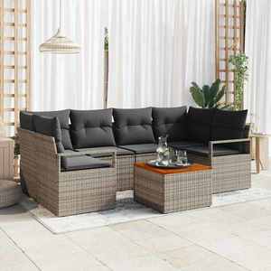 vidaXL Set de canapele pentru grădină 7 pcs Gri imagine