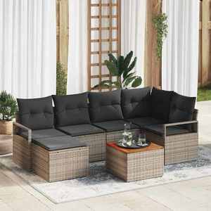 vidaXL Set de canapele pentru grădină 7 pcs Gri imagine