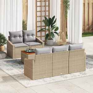 vidaXL Set de canapele pentru grădină 6 pcs bej și gri deschis imagine