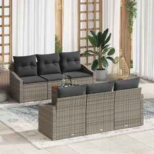 vidaXL Set de canapele pentru grădină 7 pcs Gri imagine