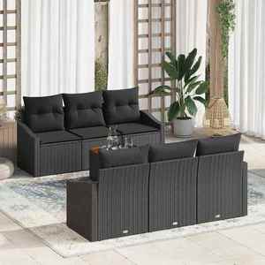 vidaXL Set de canapele pentru grădină 7 pcs Negru imagine