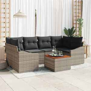 vidaXL Set de canapele pentru grădină 7 pcs Gri imagine