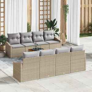 vidaXL Set de canapele pentru grădină 7 pcs bej și gri deschis imagine