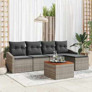 vidaXL Set de canapele pentru grădină 6 pcs Gri imagine