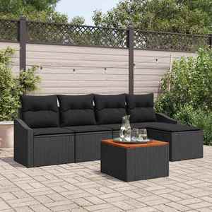 vidaXL Set de canapele pentru grădină 6 pcs Negru imagine