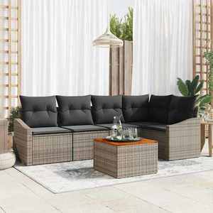 vidaXL Set de canapele pentru grădină 6 pcs Gri imagine