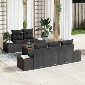 vidaXL Set de canapele pentru grădină 6 pcs Negru imagine