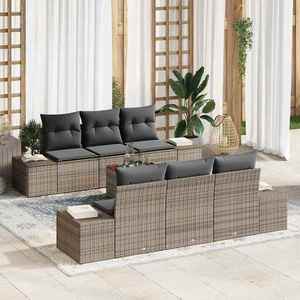 vidaXL Set de canapele pentru grădină 7 pcs Gri imagine